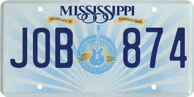 MS license plate JOB874