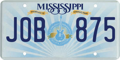 MS license plate JOB875
