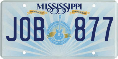 MS license plate JOB877