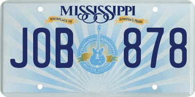 MS license plate JOB878