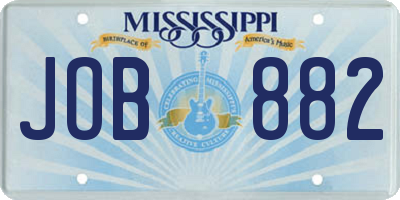 MS license plate JOB882