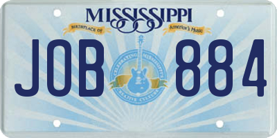 MS license plate JOB884