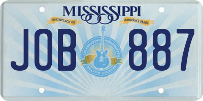 MS license plate JOB887