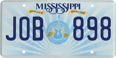 MS license plate JOB898