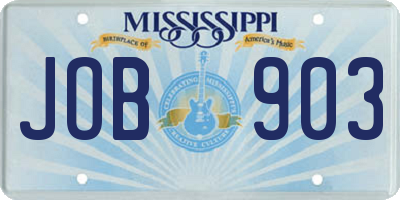 MS license plate JOB903