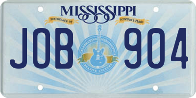 MS license plate JOB904