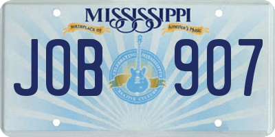 MS license plate JOB907