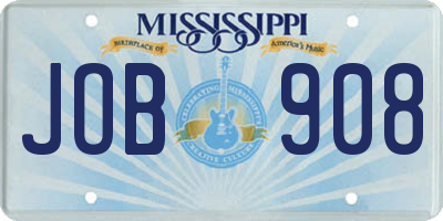 MS license plate JOB908