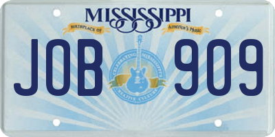 MS license plate JOB909