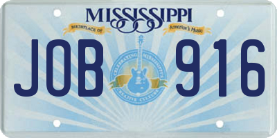 MS license plate JOB916