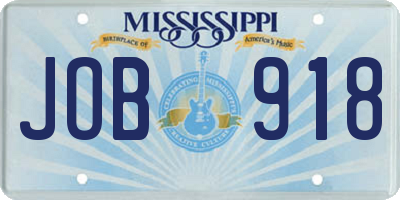MS license plate JOB918