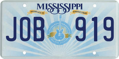 MS license plate JOB919