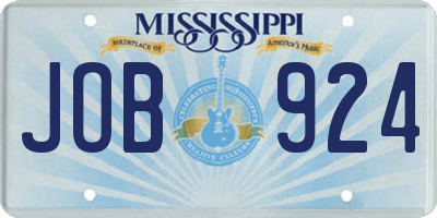 MS license plate JOB924