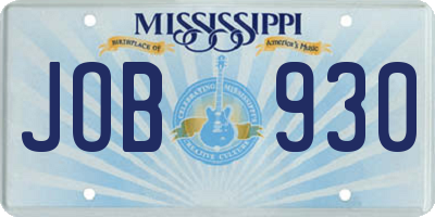 MS license plate JOB930