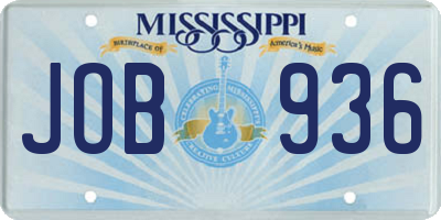 MS license plate JOB936