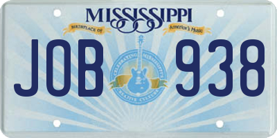 MS license plate JOB938