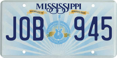 MS license plate JOB945