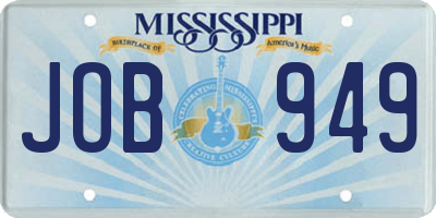 MS license plate JOB949