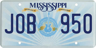 MS license plate JOB950