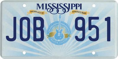 MS license plate JOB951