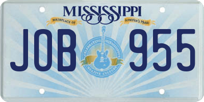 MS license plate JOB955