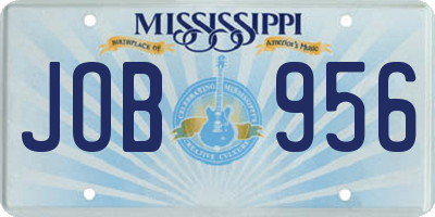 MS license plate JOB956