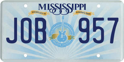 MS license plate JOB957