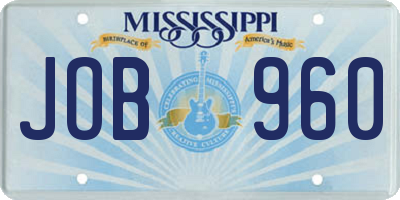 MS license plate JOB960