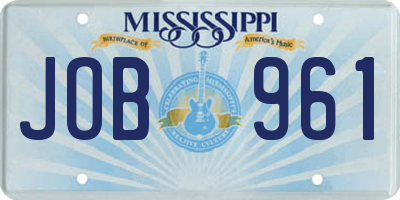 MS license plate JOB961