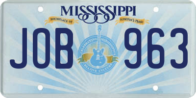 MS license plate JOB963