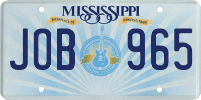 MS license plate JOB965