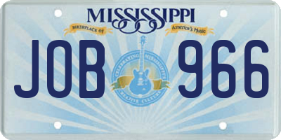 MS license plate JOB966