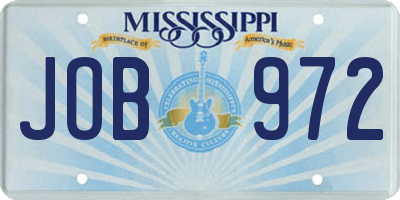 MS license plate JOB972