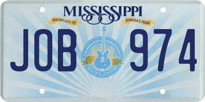 MS license plate JOB974