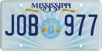 MS license plate JOB977