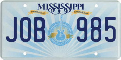 MS license plate JOB985