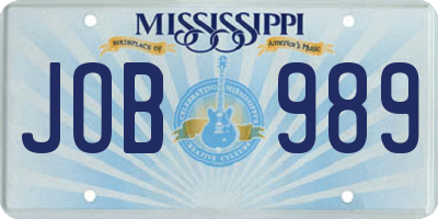MS license plate JOB989