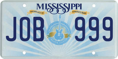 MS license plate JOB999