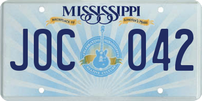 MS license plate JOC042