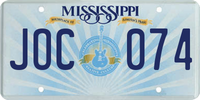MS license plate JOC074