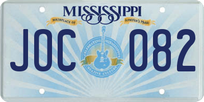 MS license plate JOC082