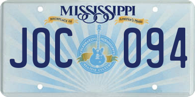 MS license plate JOC094