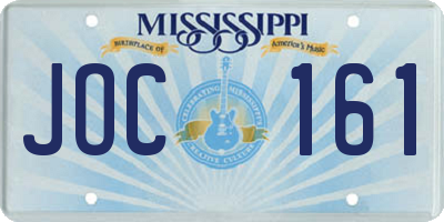 MS license plate JOC161