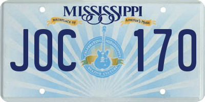 MS license plate JOC170