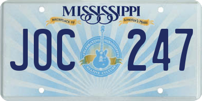 MS license plate JOC247