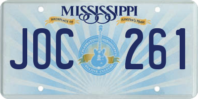 MS license plate JOC261