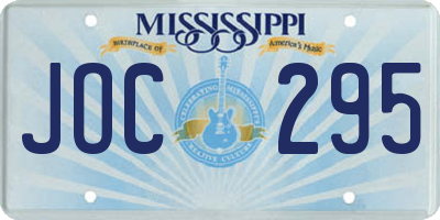 MS license plate JOC295