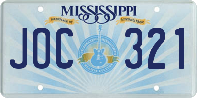 MS license plate JOC321