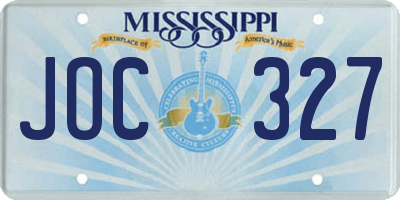 MS license plate JOC327