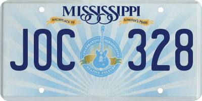 MS license plate JOC328